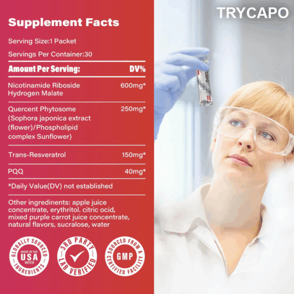 TryCapo™ NR1000 – NAD+ Berry Flavor Drink Mix - Image 3