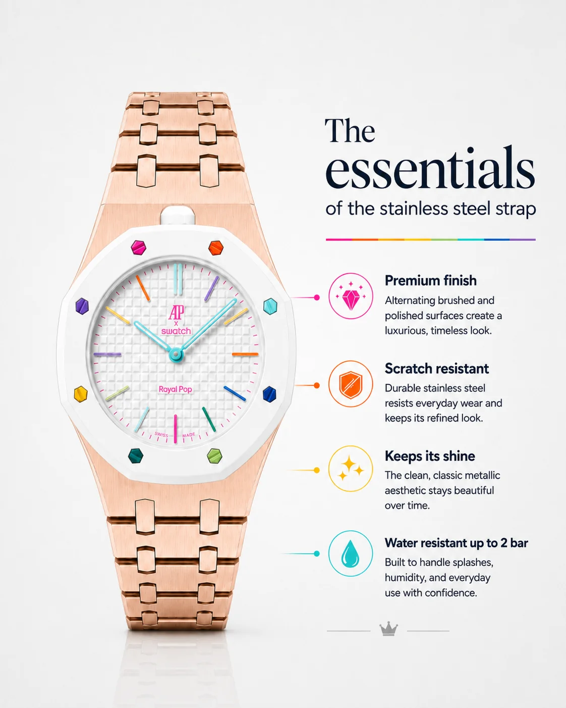 Royal Pop Rose Gold Bracelet | TOP version - Image 2
